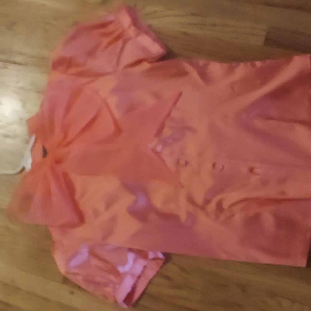Vodoo Vixen Pink puffed sleeves with attachable bow blouse